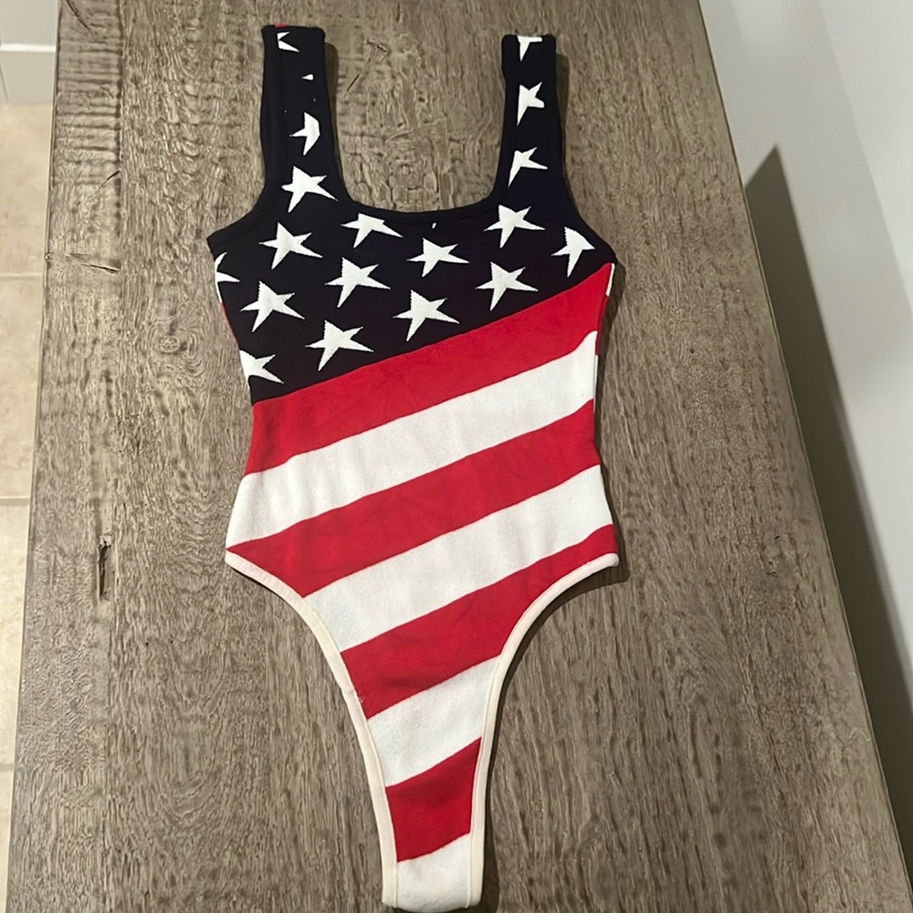 American flag bodysuit